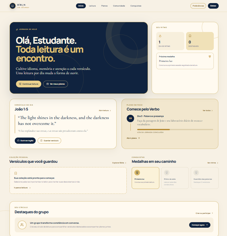 Visão da interface do Vayehi Bilingual Bible